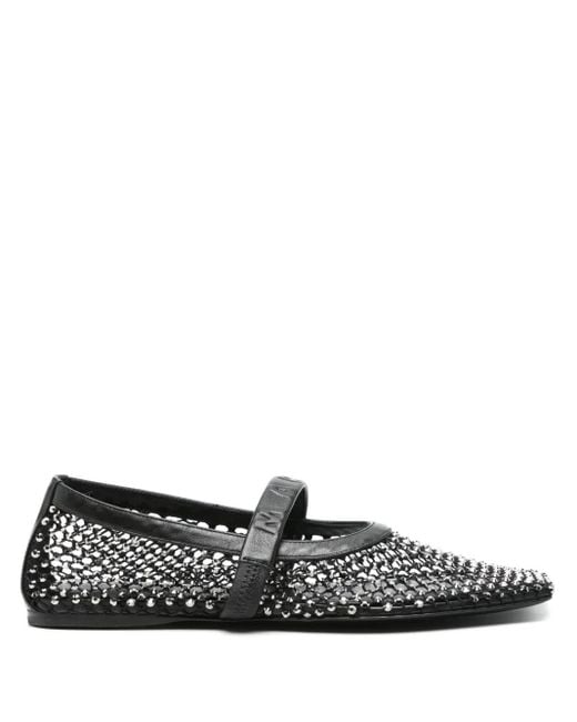 Marni ビジュー フラットシューズ Black