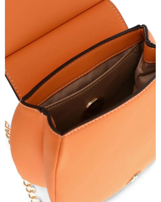 Love Moschino Orange Mini Logo-Plaque Chain-Strap Shoulder Bag