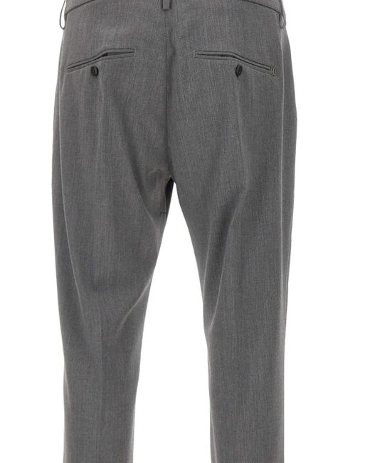 Dondup Gray Straight-Leg Trousers for men