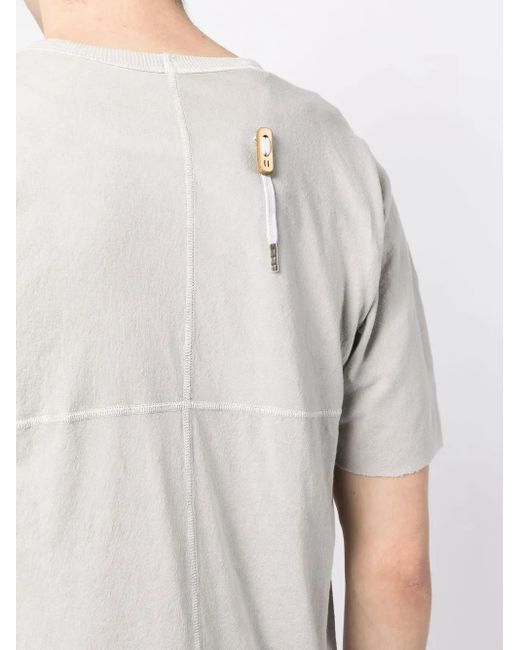 Boris Bidjan Saberi White Lace-Up-Detail Longline T-Shirt for men