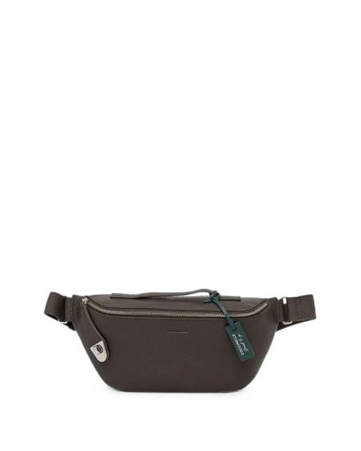 Coccinelle Gray Grained Leather Belt Bag for men