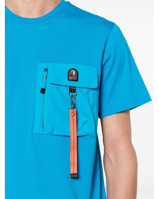 Parajumpers T-Shirt mit Logo-Patch in Blue für Herren