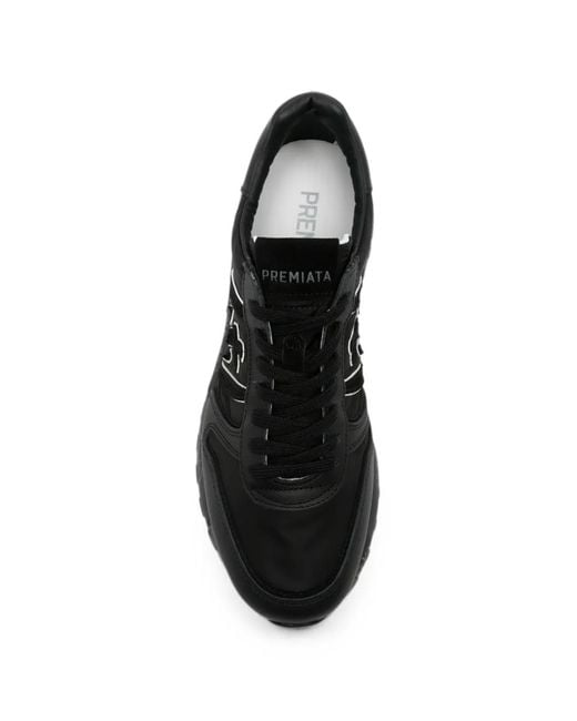 Premiata Black Lander Panelled Sneakers for men