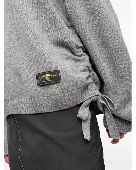 Ganni Gray Drawstring Sweater