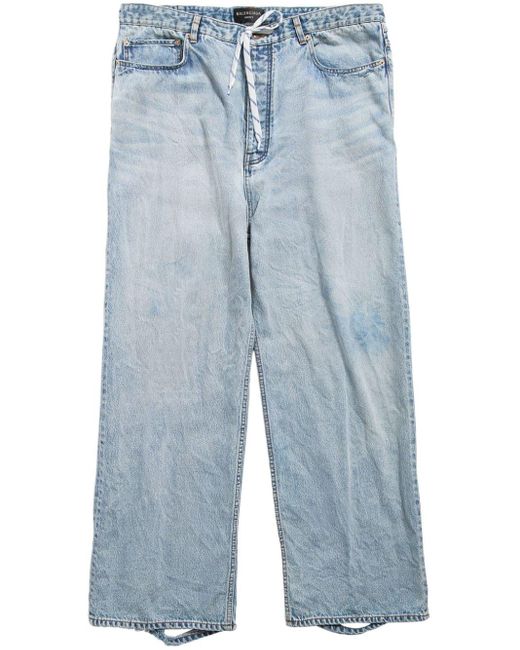 Balenciaga Blue Drawstring Wide-leg Jeans