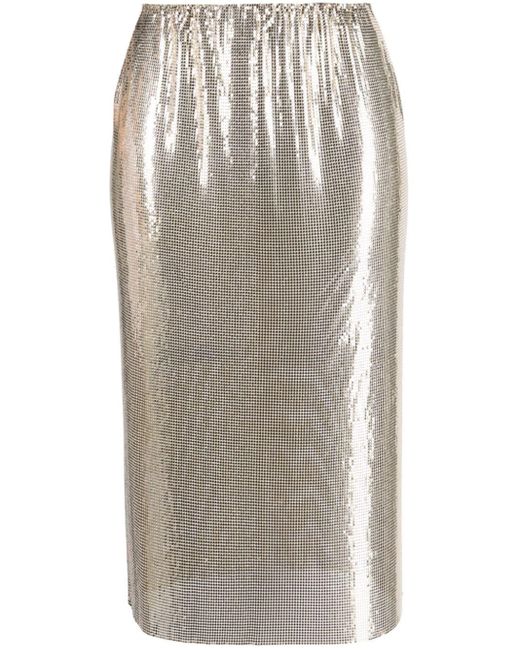Sportmax Gray Elasticated-waist Sequin Midi Skirt