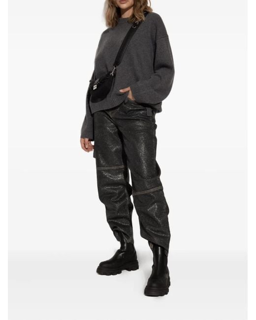 Ganni レザーアンクルブーツ Black