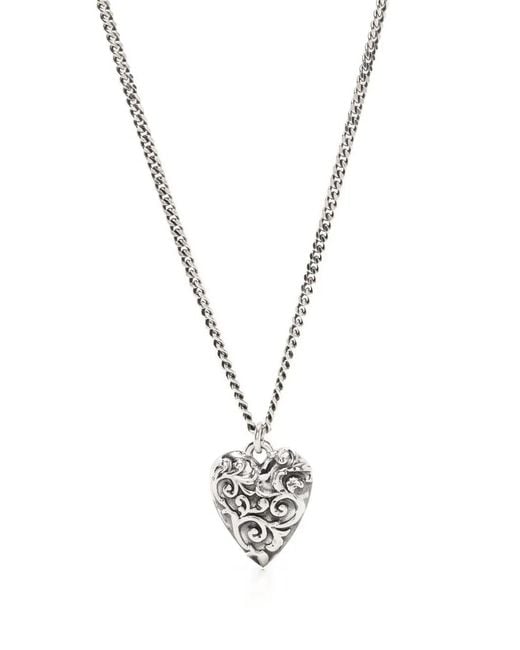Emanuele Bicocchi Metallic Arabesque Heart Pendant Necklace