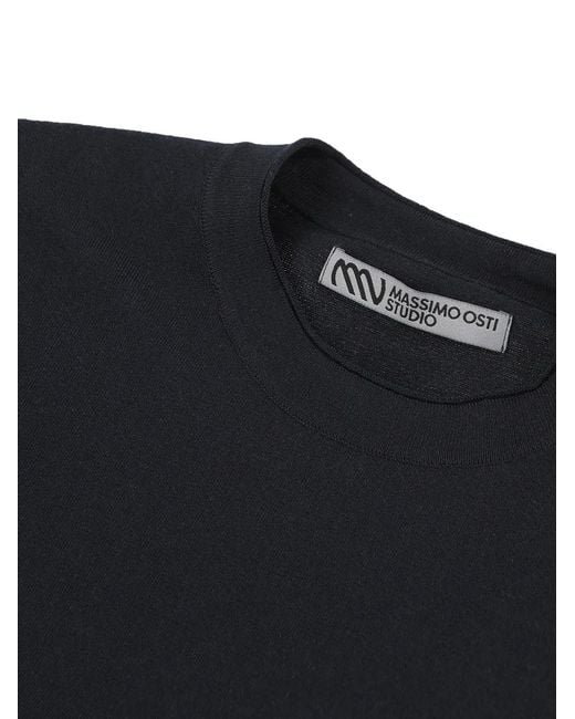 Massimo Osti Studio Blue Logo Crew-Neck Sweater for men