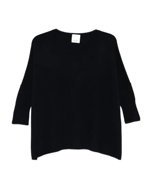 Allude Black Crew-Neck Knitwear