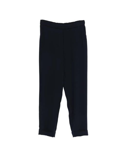 P.A.R.O.S.H. Blue Cady Cuffed Trousers