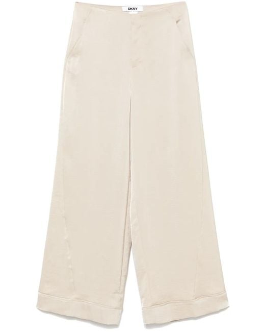 DKNY White Wide-Leg Trousers