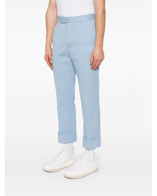 Thom Browne Blue Adjustable-Strap Trousers for men