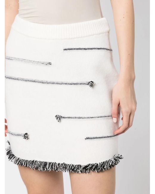 Sonia Rykiel Natural Contrasting-Stitch Detail Skirt