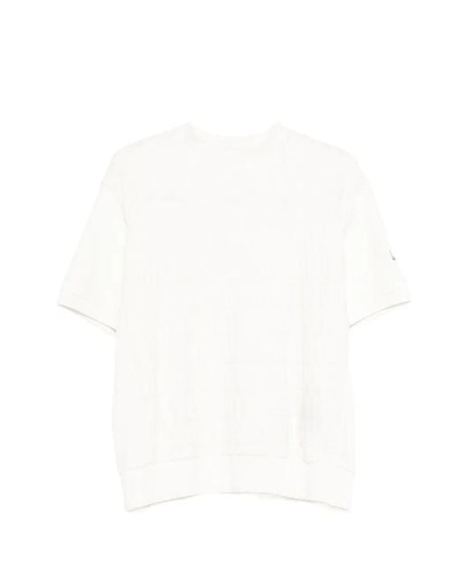 Pmds White Branding Textured Short-Sleeve T-Shirt for men