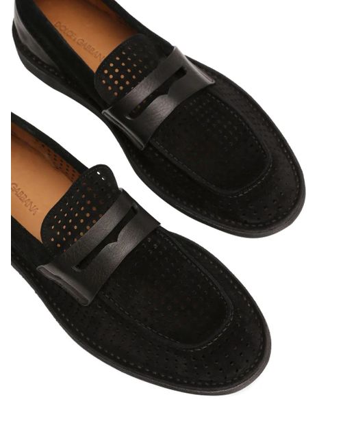 Dolce & Gabbana Perforierte Loafer in Black für Herren