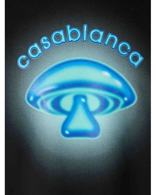 Casablanca Black Airbrush Mushroom Logo T-Shirt for men