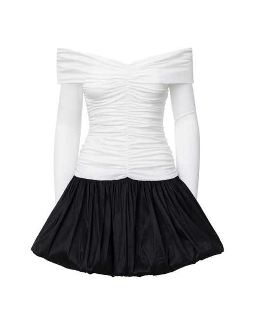 Lita Couture White Off-The-Shoulder Ruched Mini Dress