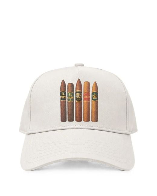 Melt White Cigar-Print Cap for men