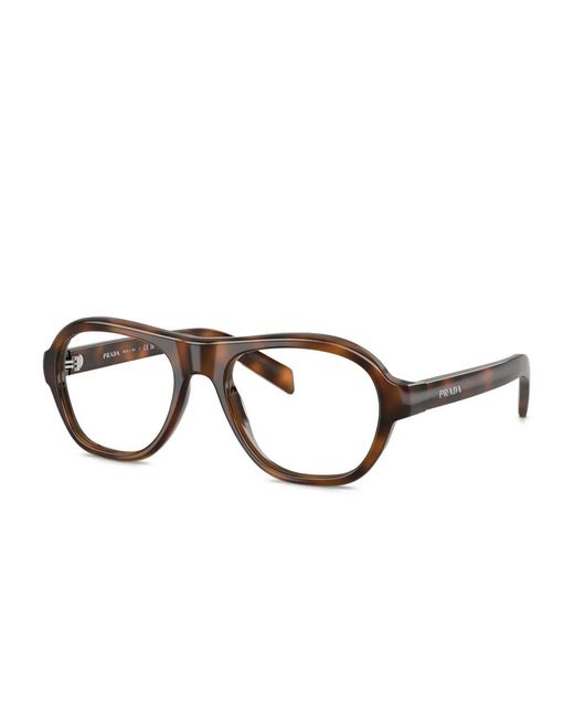 Prada Brown Round-Frame Tortoiseshell Glasses
