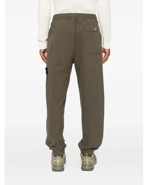 Stone Island Green Logo-Patch Track Pants for men