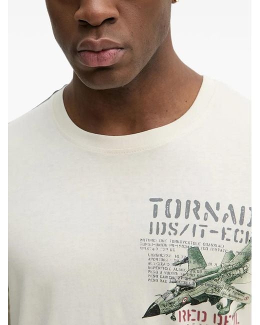 Aeronautica Militare Blue Tornado Graphic-Print T-Shirt for men