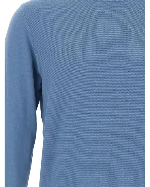Peuterey Blue Ganna Logo-Patch Crew-Neck Sweater for men