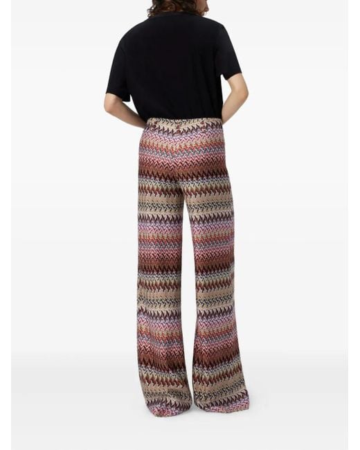 Missoni Red Chevron-Pattern Trousers