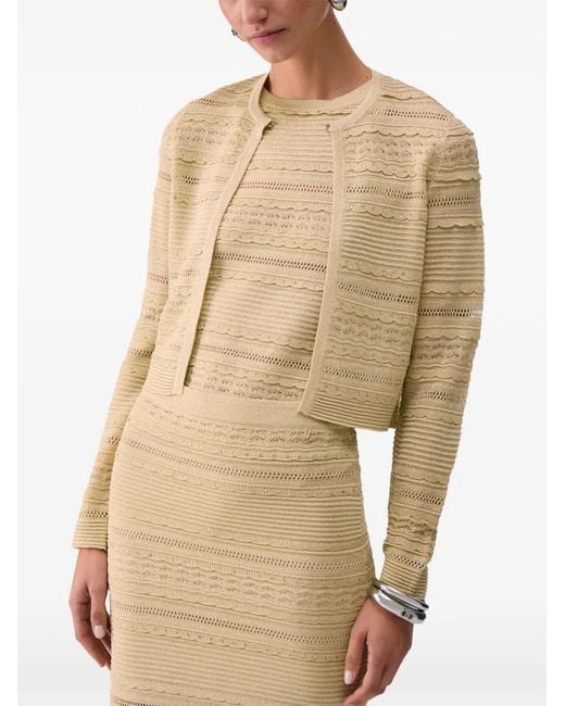 Liu Jo Natural Openwork Button Cardigan