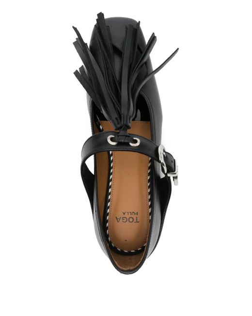 Toga Black Ballerinas mit Schnallenverschluss
