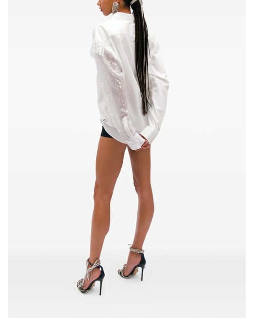 Area White Chemise Oxford À Sequins