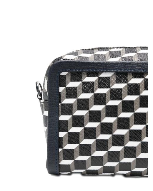 Pierre Hardy Black Geometric-Print Clutch Bag