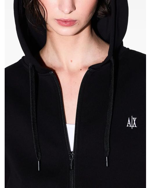 ARMANI EXCHANGE Black Zip-Up Hooded Jacket