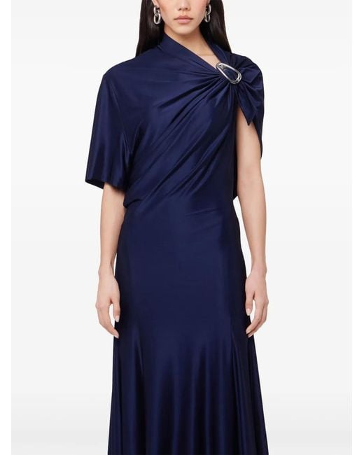Rabanne Gedrapeerde Midi-Jurk in het Blue