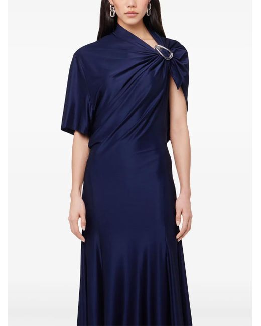 Robe Mi-Longue À Design Drapé Rabanne en coloris Blue