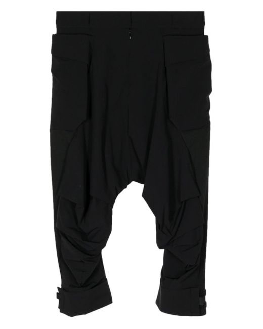 Fumito Ganryu Black Drop-crotch Trousers for men