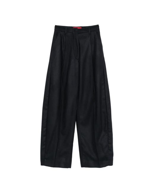 Thelatest Blue Pleated Wide-Leg Trousers