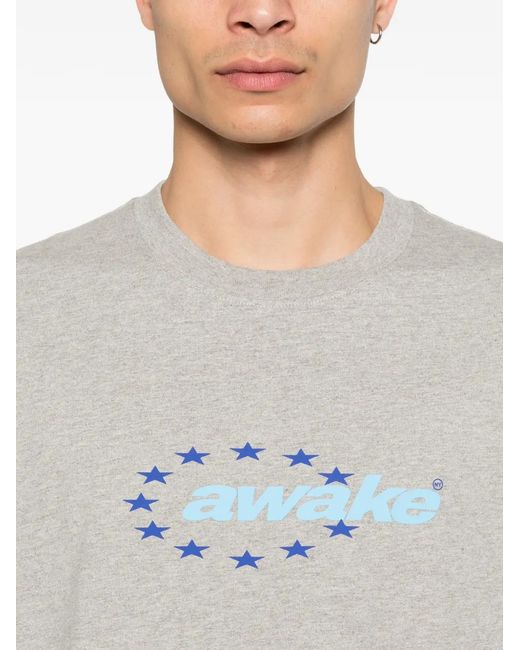 AWAKE NY Gray Graphic-Print T-Shirt for men