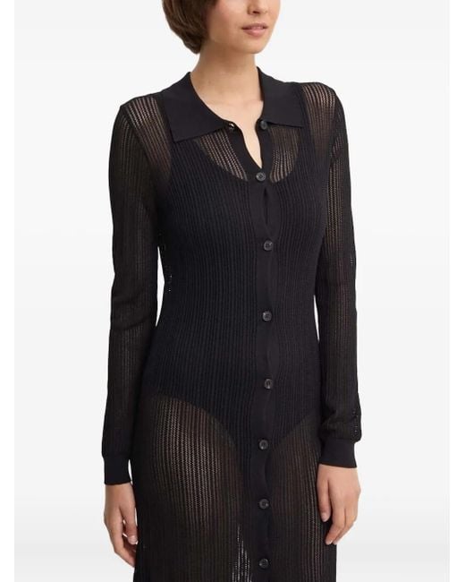 Vestido midi con cuello de polo Sandro Ferrone de color Black