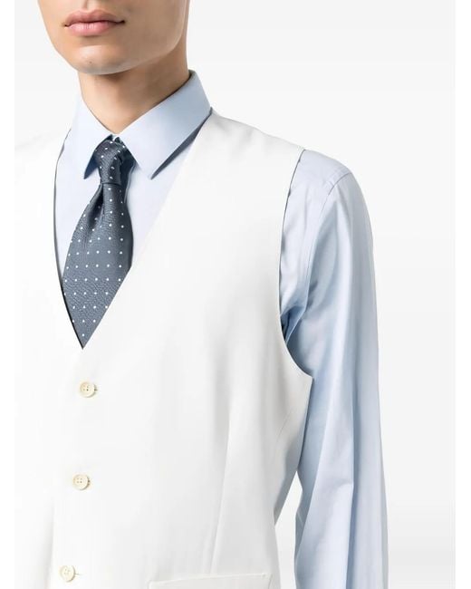 Lardini White Three-Piece Wool Suit for men