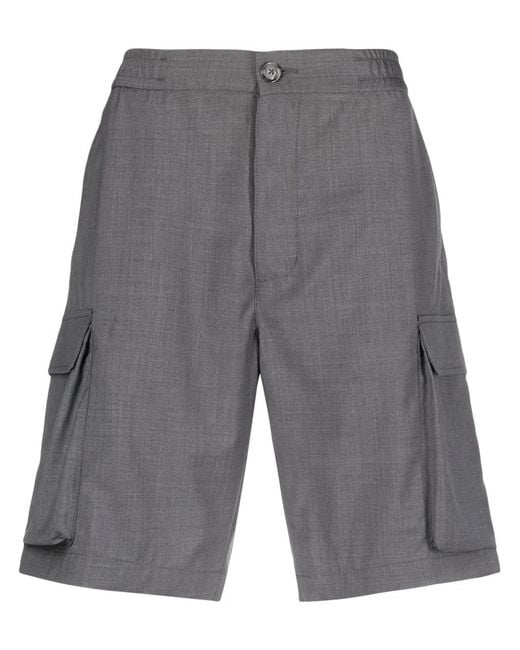 Woolrich Gray Wide-Leg Cargo Shorts for men