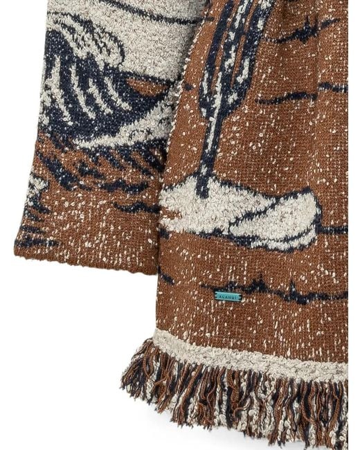 Alanui Brown Fringe-Trimmed Belted Cardigan