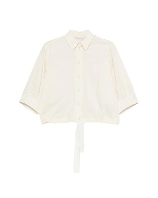 Forte_forte White Drawstring-Hem Shirt