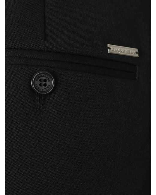 DSquared² Black Button Pockets Trousers for men