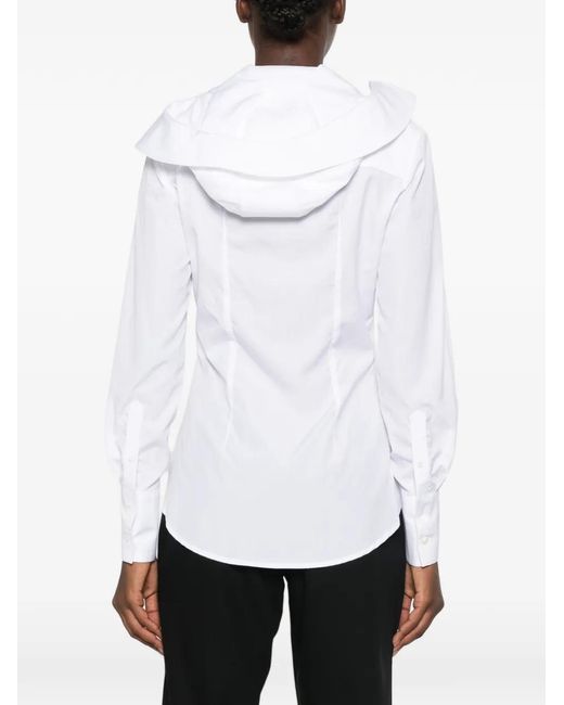 Jean Paul Gaultier White Hooded Button-Up Shirt