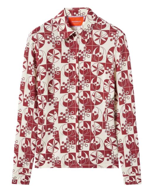 LaDoubleJ Blouse Met Geometrische Print in het Red
