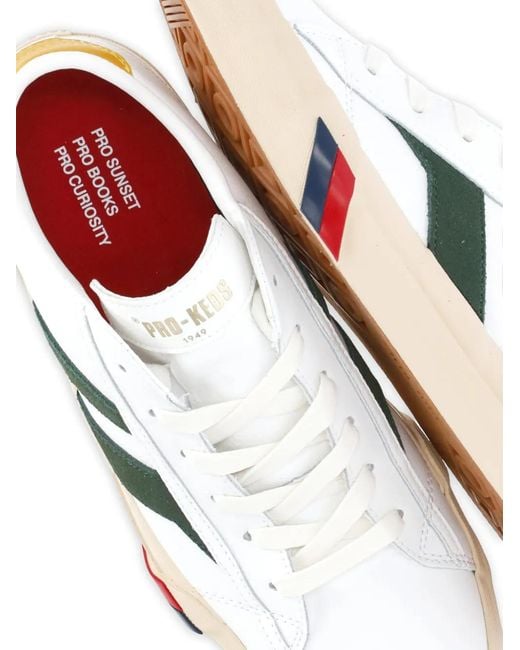 Pro Keds White Royal Classic Striped Leather Sneakers for men