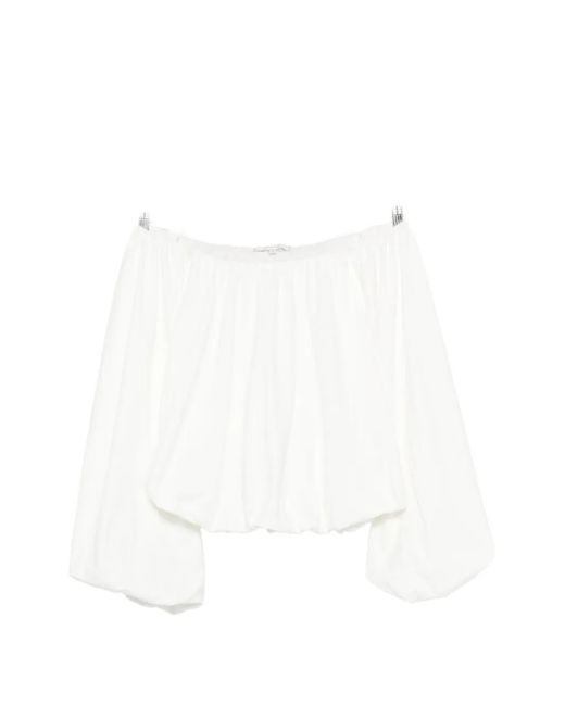 Dorothee Schumacher White Off-Shoulder Puff-Sleeve Top
