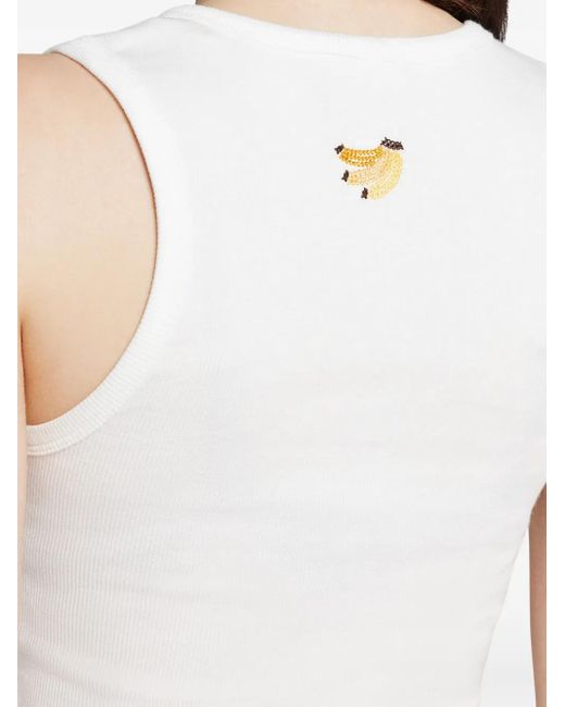 Farm Rio White Embroidered-Motif Top