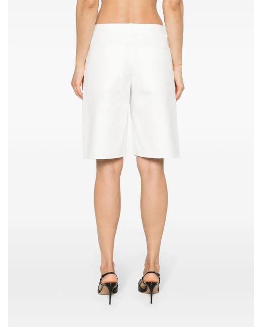 Valentino Garavani White Twill Knee-Lenght Shorts